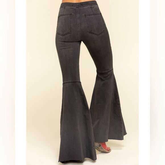 FREE PEOPLE WOMEN'S HIGH RISE DARK WASH JUST FLOAT ON FLARE JEANS SIZE 27 - Picture 2 of 8